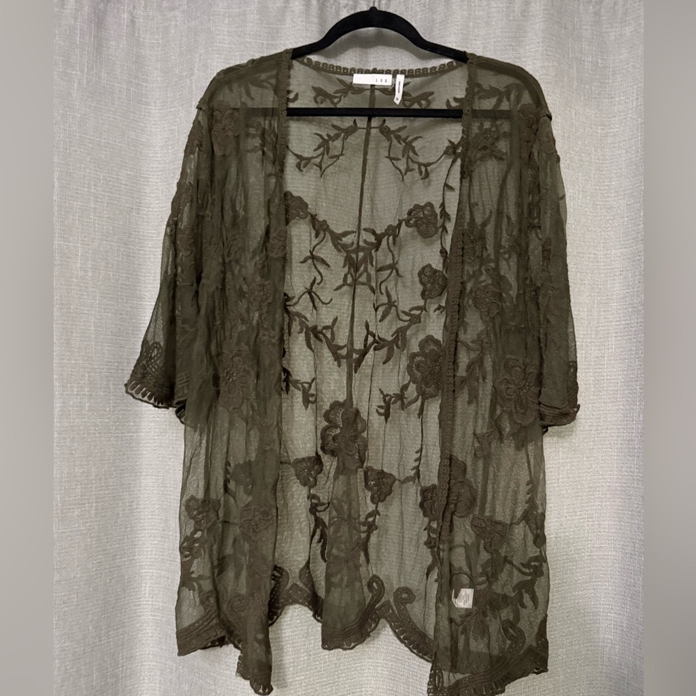 Urban Outfitters Olive Green  Lace Kimono